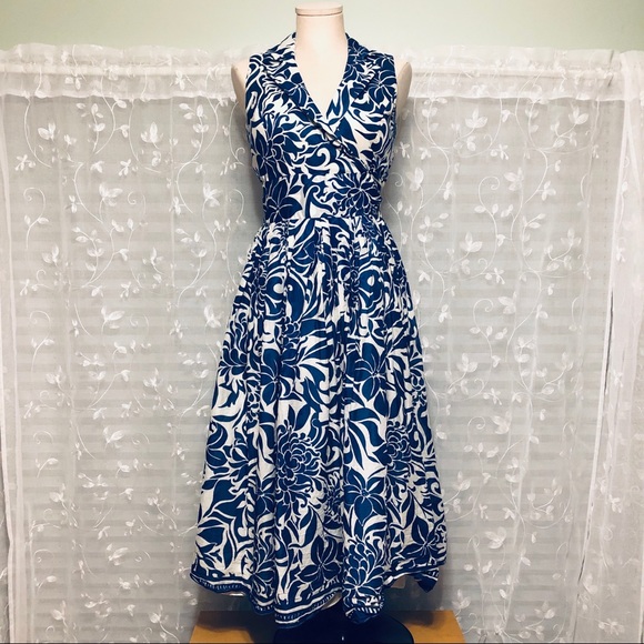 Jones New York Dresses & Skirts - Jones New York Floral Cotton Wrap Dress Sleeveless